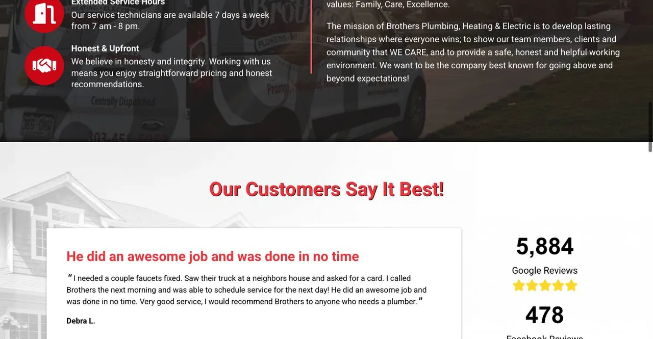 Brothers Plumbing, Heating & Electric cover