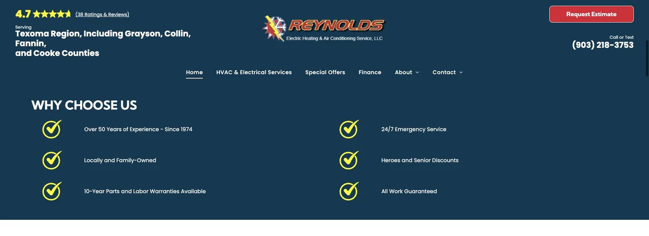 Reynolds Electric Heating & Air Conditioning Service, LLC cover