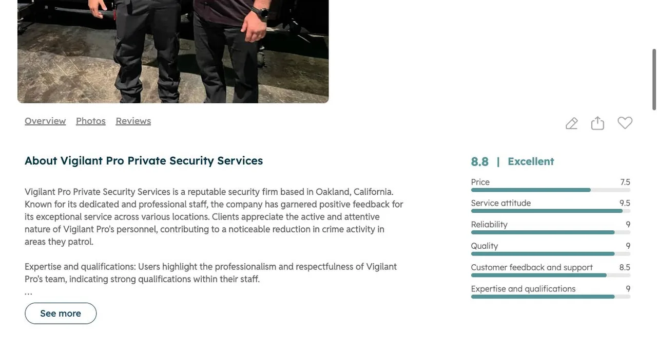 Vigilant Pro Private Security Services cover