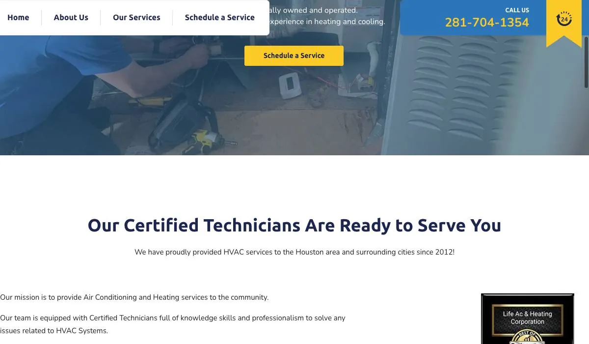 Life AC & Heating Corporation cover