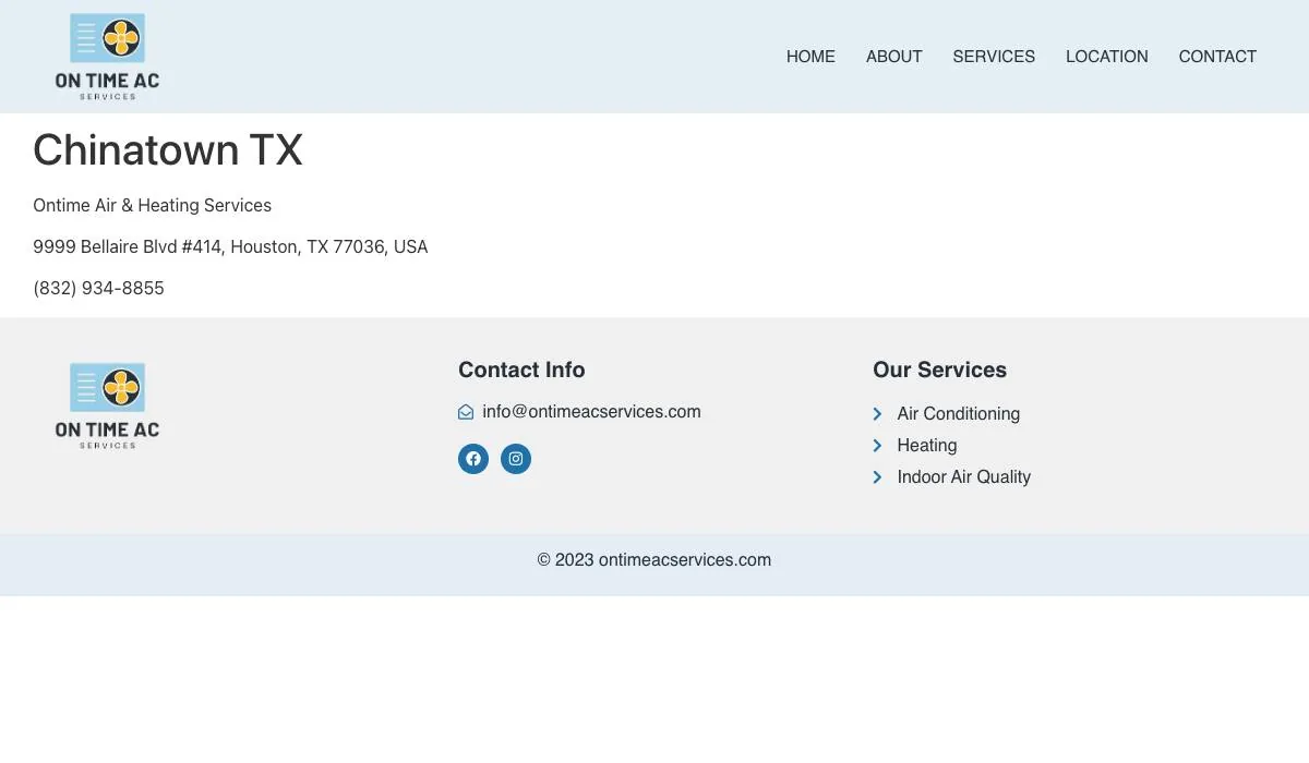 Ontime Air & Heating Services cover