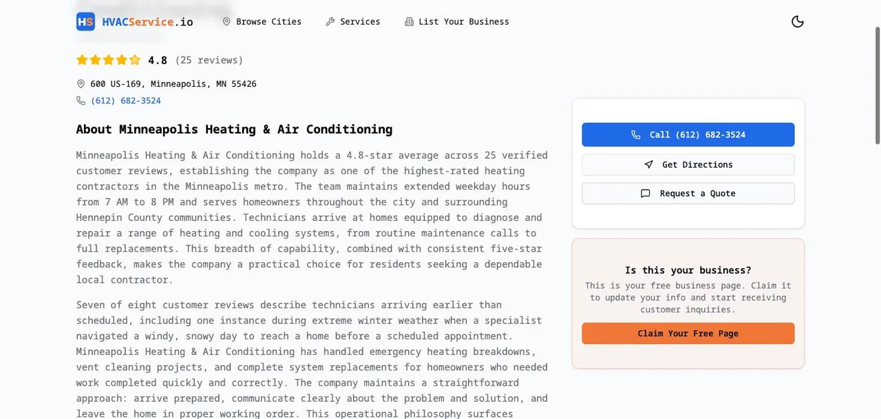 Minneapolis Heating & Air Conditioning cover