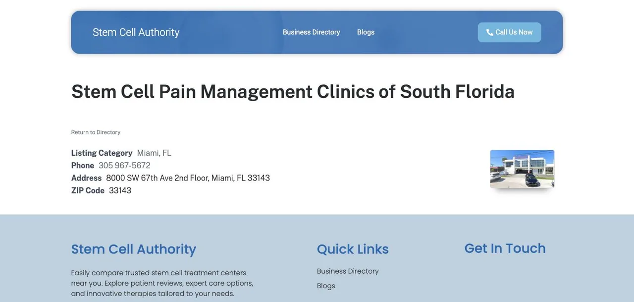 Stem Cell Pain Management Clinics of South Florida cover
