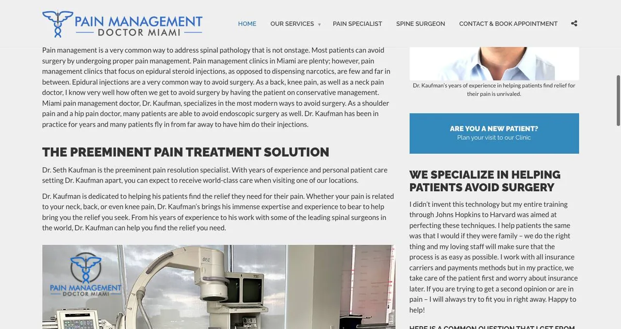 Pain Management Miami cover