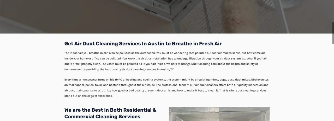 Omega Duct Cleaning cover