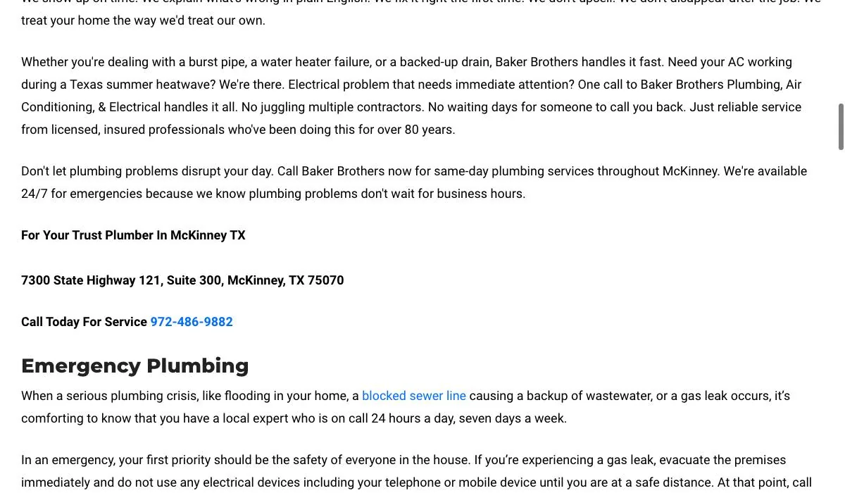 Baker Brothers Plumbing, Air & Electric cover