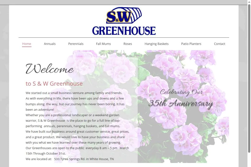 S & W Greenhouse cover