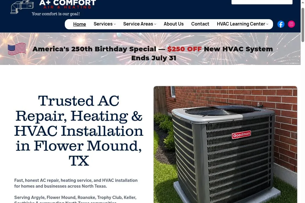 A+ Comfort Air & Heating, LLC cover