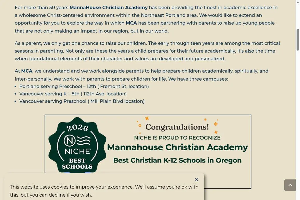 Mannahouse Christian Academy cover