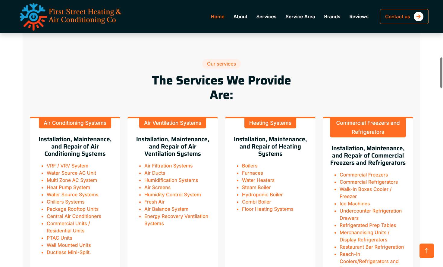 First Street Heating & Air Conditioning Co cover
