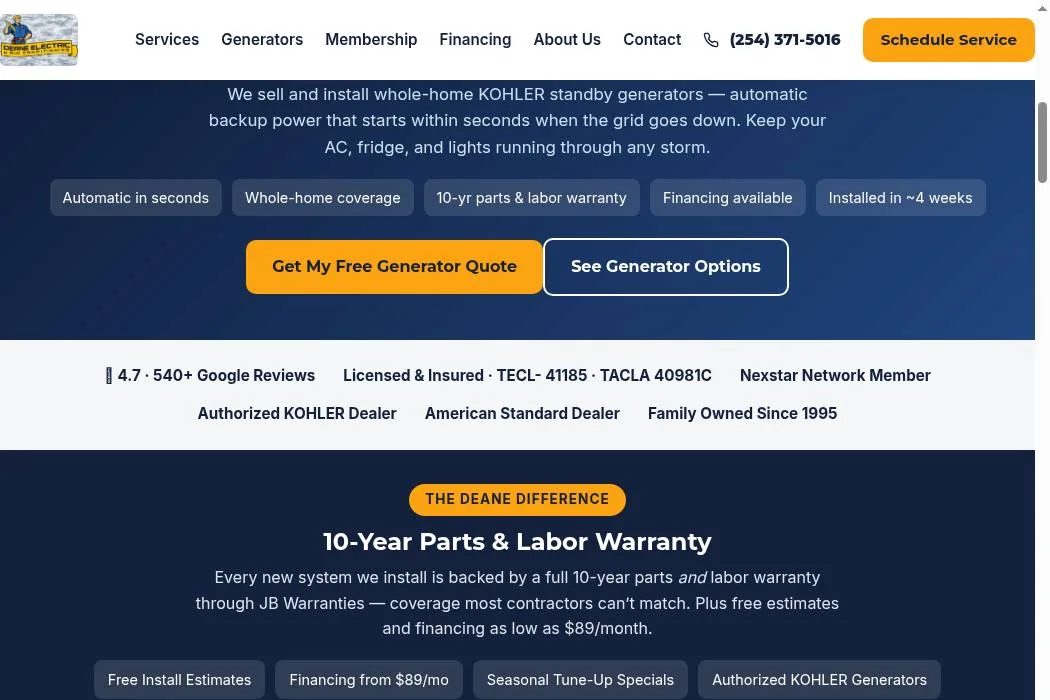 Deane Electric & Air Conditioning cover