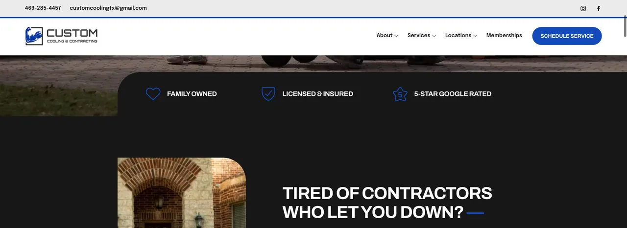 Custom Cooling & Contracting cover