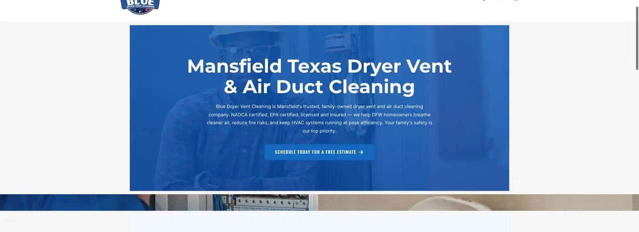 Blue Dryer Vent Cleaning cover