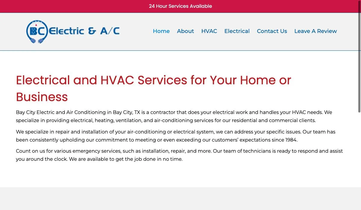 Bay City Electric and Air Conditioning cover