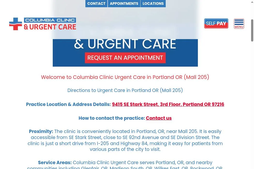 Columbia Clinic Urgent Care cover