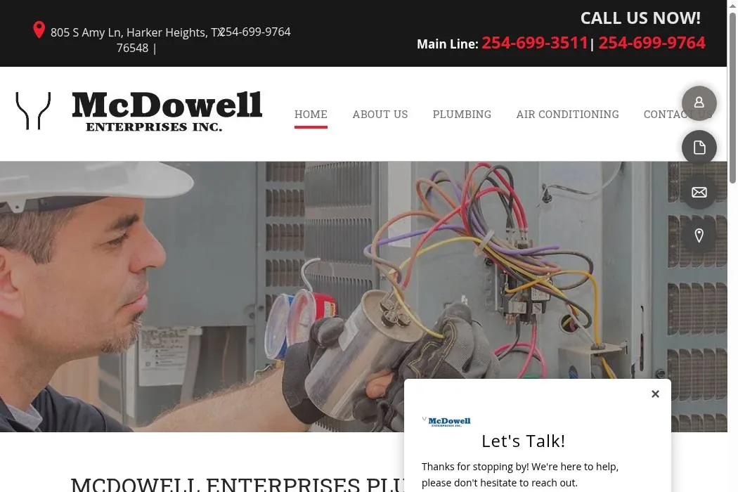 McDowell Enterprises Plumbing Heating & Air Conditioning cover