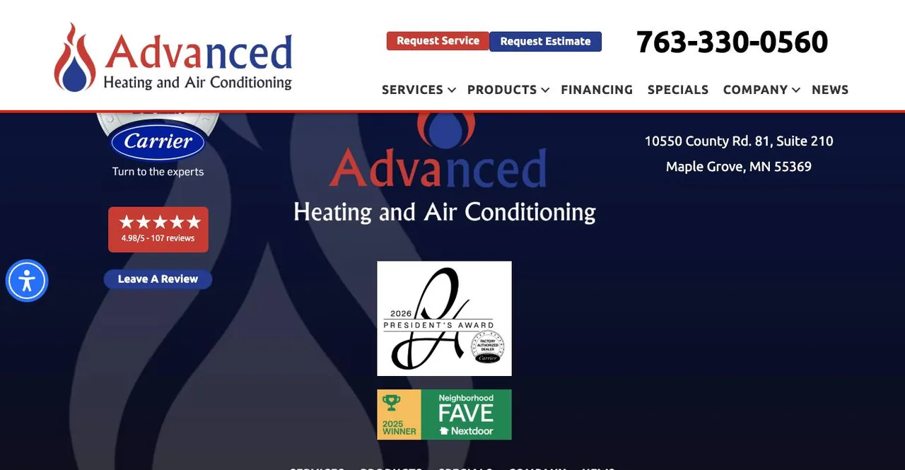 Advanced Heating and Air Conditioning cover
