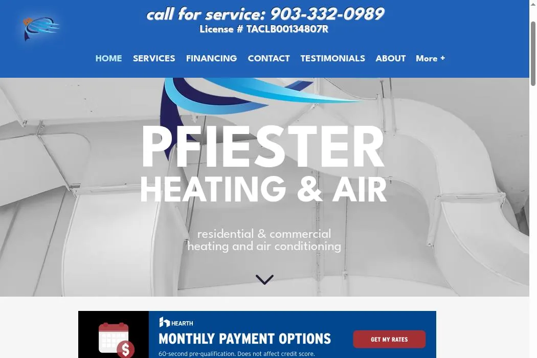 PFIESTER HEATING & AIR cover