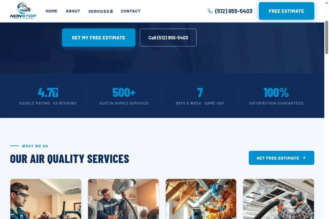 Nonstop Air Duct Cleaning Austin cover