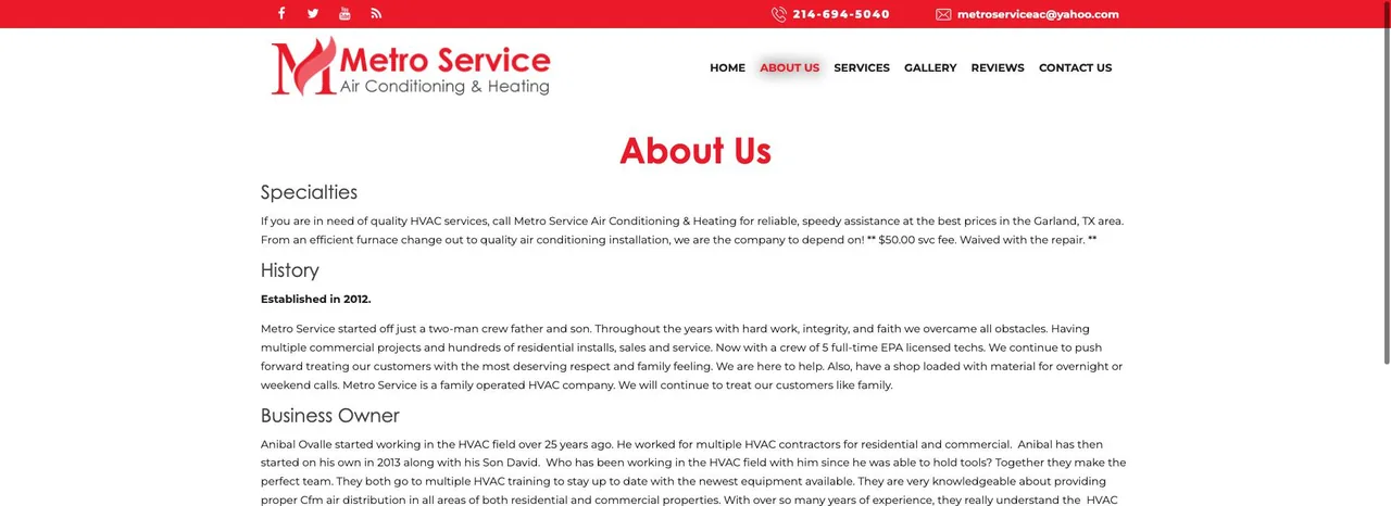 Metro Service Air Conditioning & Heating cover