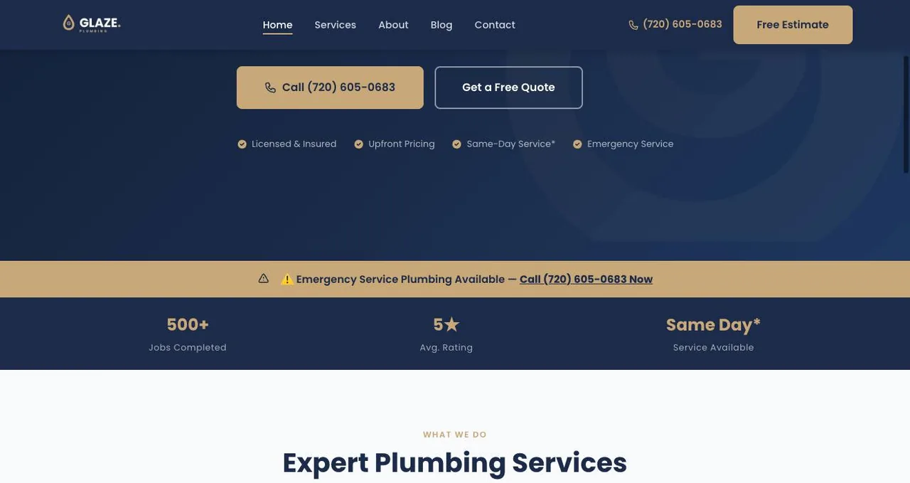 Glaze Plumbing LLC cover