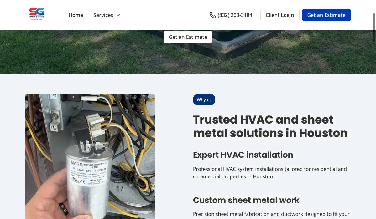 SG HVAC SHEETMETAL LLC cover