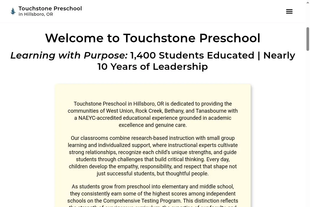 Touchstone Preschool cover