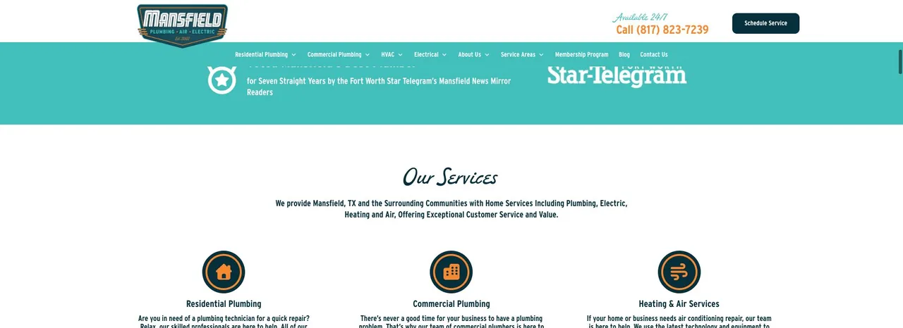 Mansfield Plumbing, Electrical, Heating & Air cover