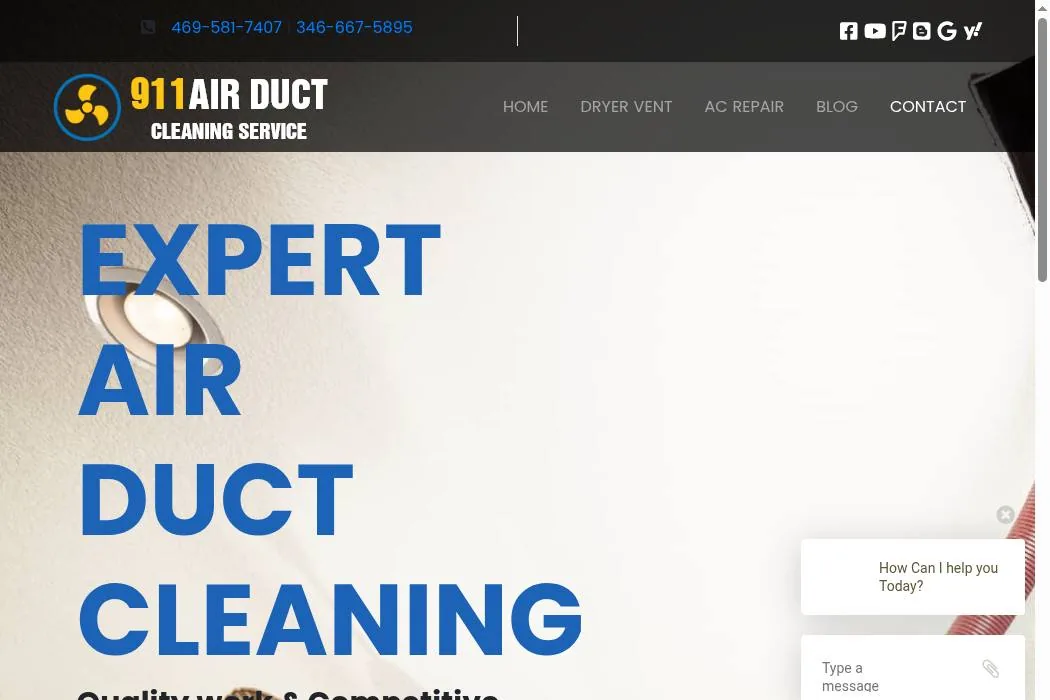 911 Air Duct Cleaning Service cover