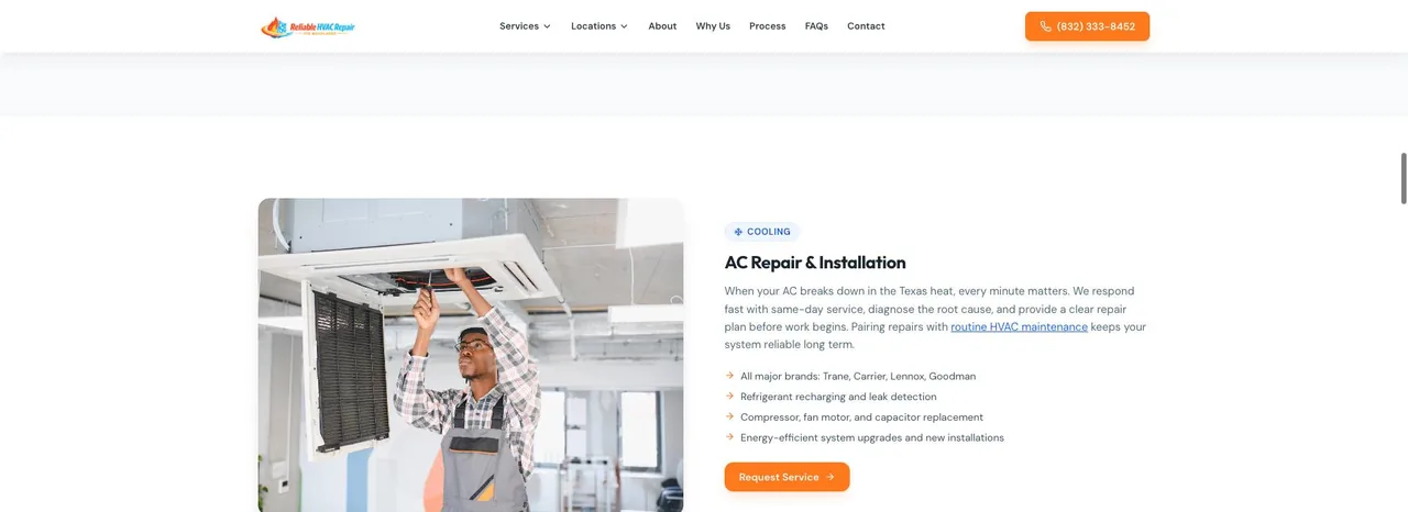 Reliable HVAC Repair The Woodlands cover