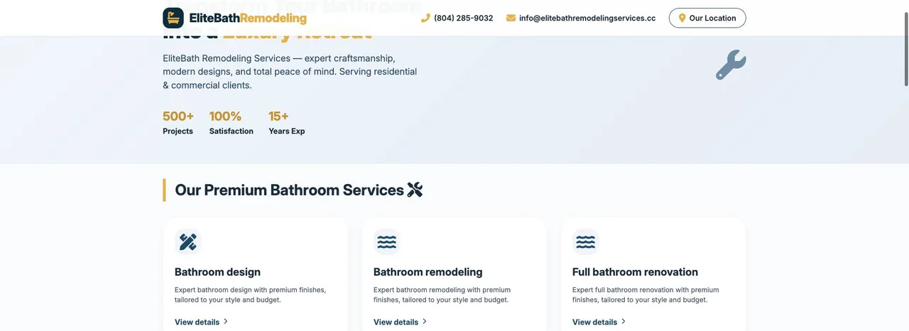 EliteBath Remodeling Services cover