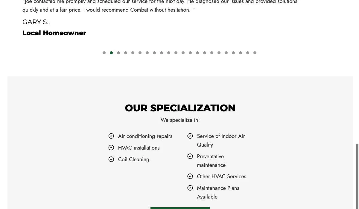 Combat Cooling & Heating LLC cover