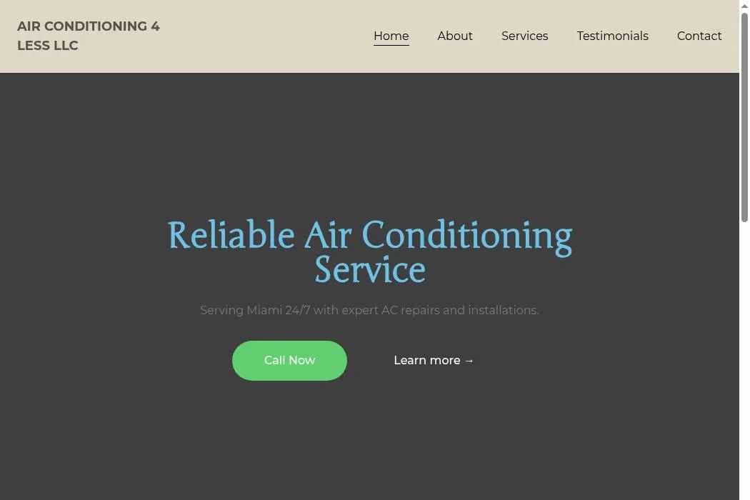 AIR CONDITIONING 4 LESS LLC cover