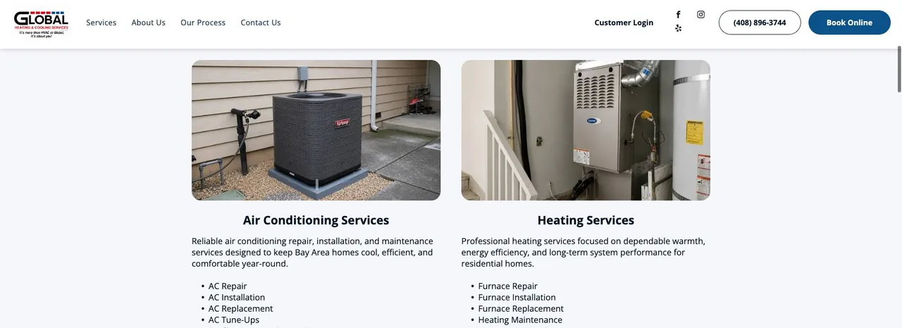 Global Heating and Cooling services cover