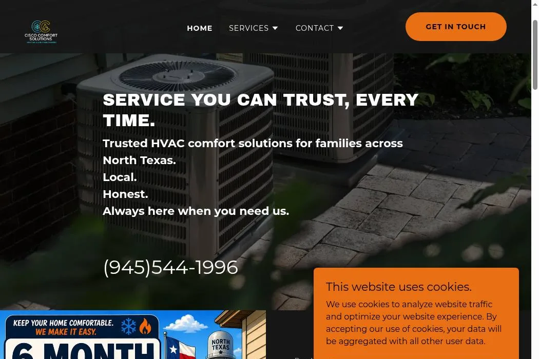 Cisco Comfort Solutions Heating & Air Conditioning LLC cover