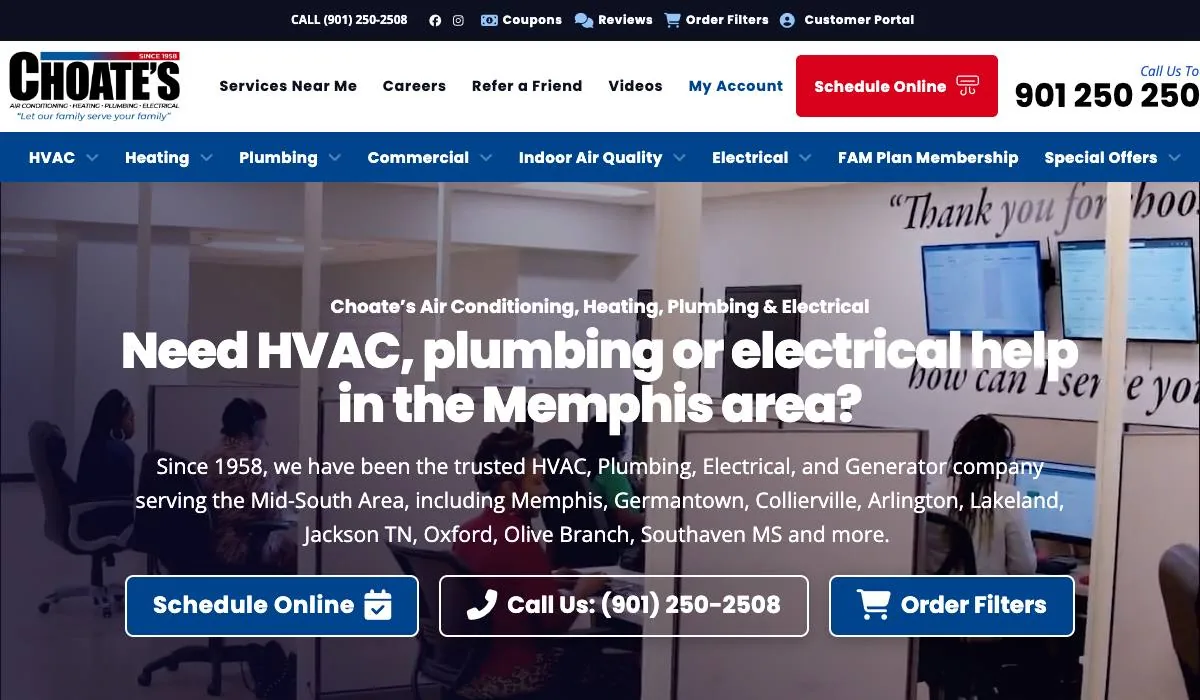 Choate’s Air Conditioning, Heating, Plumbing & Electrical cover