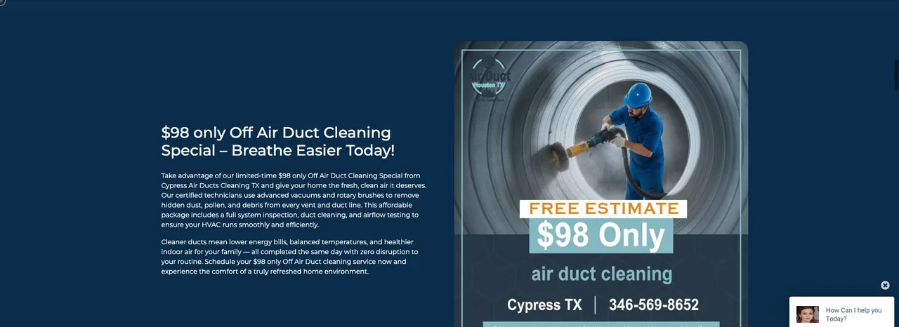 Cypress Air Ducts Cleaning TX cover