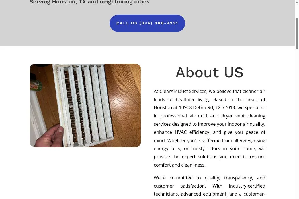 ClearAir Duct Services cover