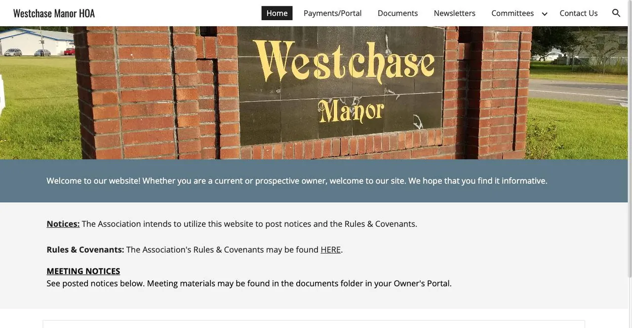 Westchase Manor HOA cover