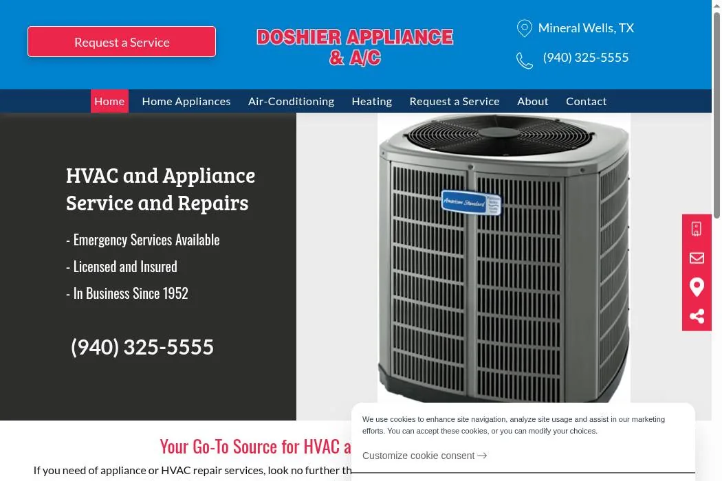 Doshier Appliance A/C & Heating cover