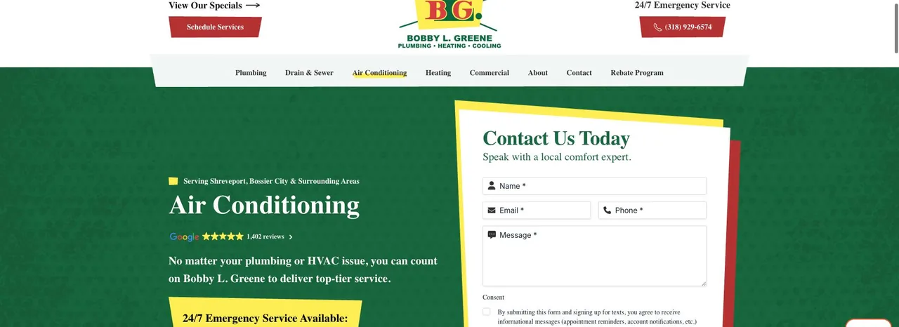 Bobby L. Greene Plumbing, Heating And Cooling cover