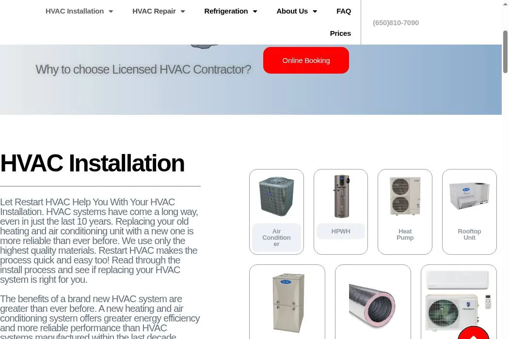 Restart HVAC cover