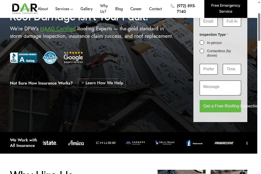 DAR Roofing General Contractors cover