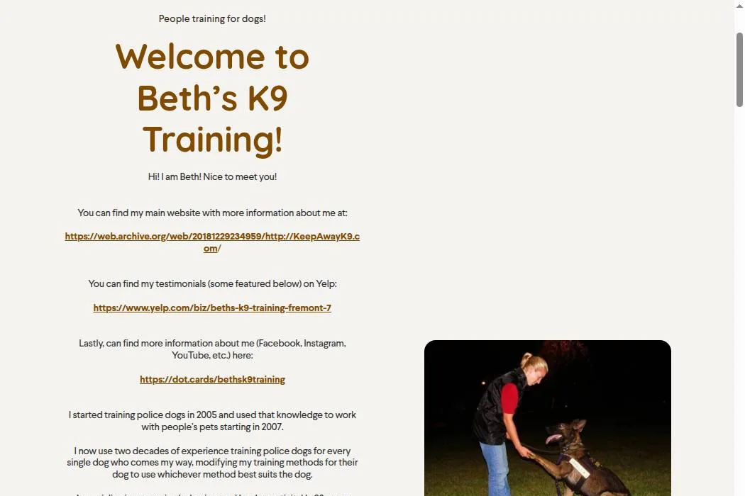 Beth’s K9 Training cover