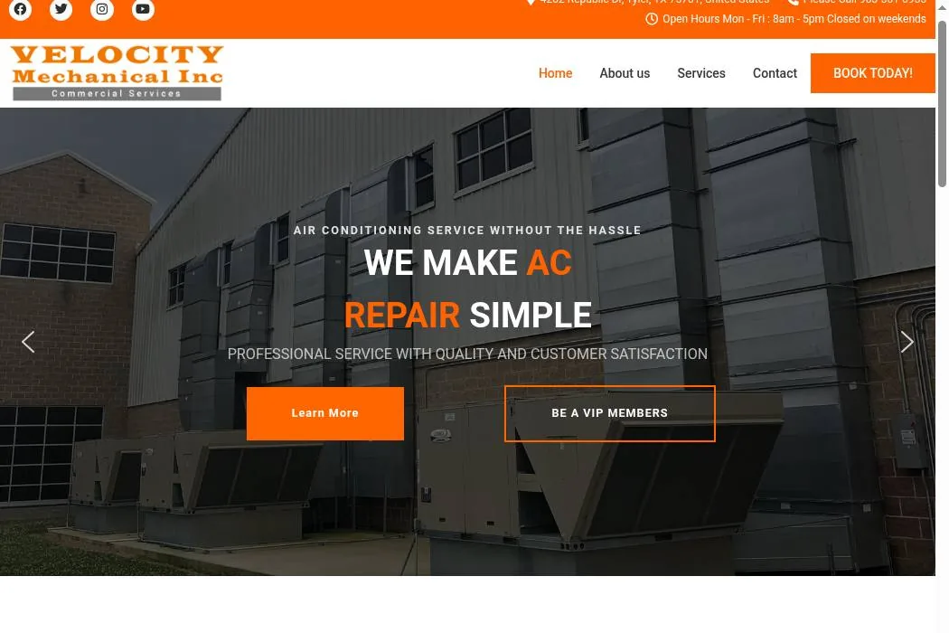 Velocity Mechanical Inc cover