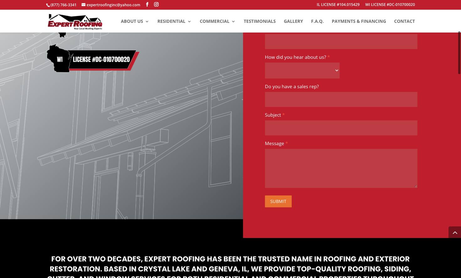 Expert Roofing cover