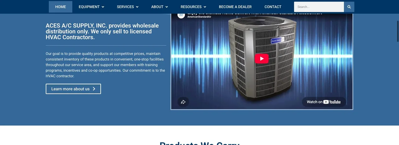 ACES A/C SUPPLY, INC. cover