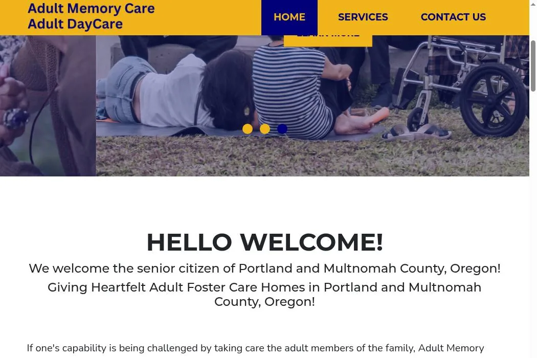 Adult Memory Care and Adult Day Care cover