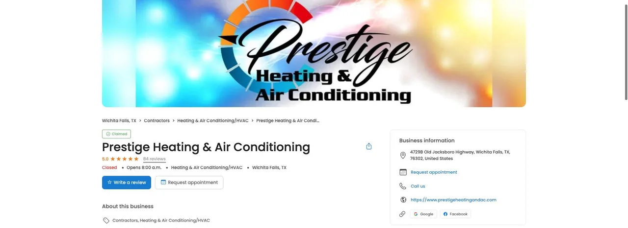 Prestige Heating & Air Conditioning cover